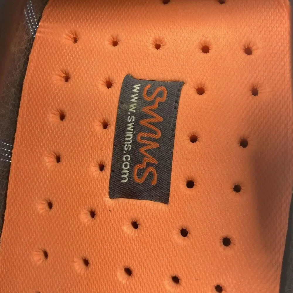Swims Shoes Mens Size 9 Blue Orange Mesh Lace Up Loafers Water Resistant Comfort